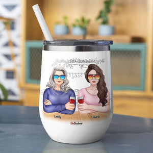 Personalized Drinking Mother & Daughter Wine Tumbler - MOM Thanks for Sharing Your DNA - Wine Tumbler - GoDuckee