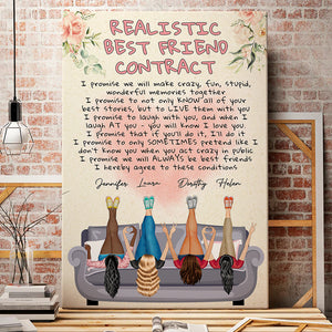 Realistic Best Friend Contract, Bestie Loving Canvas Poster - Poster & Canvas - GoDuckee