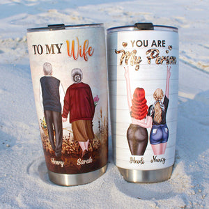 Personalized Old Couple Tumbler Cup - Love, Your Grumpy Old Husband CPL1412 - Tumbler Cup - GoDuckee