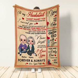 To My Love I Want To Grow Old With You Personalized Blanket, Gift For Couple - Blanket - GoDuckee