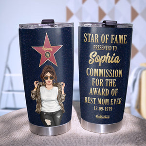 Personalized Leopard Mom Tumbler - Star Of Fame Commission For The Award Of Best Mom Ever - Tumbler Cup - GoDuckee