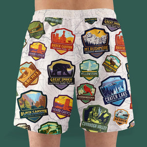 National Park Seamless Pattern, Hawaiian Shirt and Men Beach Shorts - Hawaiian Shirts - GoDuckee