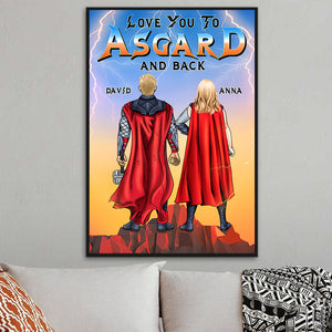 Love You To The Asgard and Back, Personalized Couple Canvas Print, Gift for Him/Her - Poster & Canvas - GoDuckee