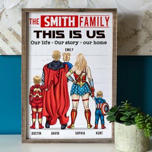 Super Family - Our Life - Our Story - Our Home, Personalized Canvas Print For Mom and Dad - Poster & Canvas - GoDuckee