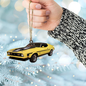 Custom Photo Muscle Car Ornament, Christmas Tree Decor, Gift For Car Enthusiastic - Ornament - GoDuckee