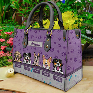 Personalized Dog Leather Bag, Gift For Dog Lovers - Leather Bag - GoDuckee