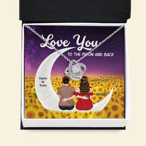 Love You To The Moon And Back Love Knot Necklace Gift For Mom - Jewelry - GoDuckee