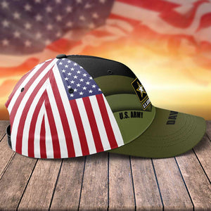 Veteran Personalized Classic Cap With Flag Pattern, Military Gift - Classic Cap - GoDuckee