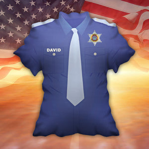 Police Uniform With Custom State Seal - Personalized Police Pillow - Pillow - GoDuckee