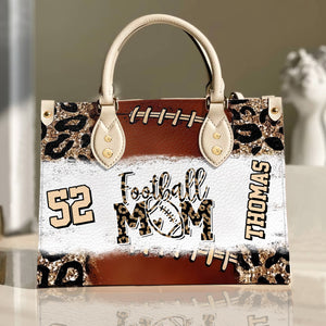 Football Mom, Personalized Leather Bag, Gifts For Football Mom - Leather Bag - GoDuckee