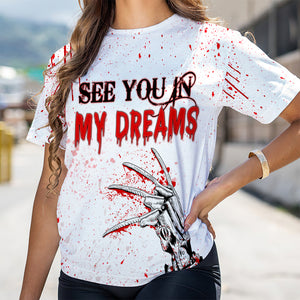 Horror Couple See You In My Dreams, Personalized All Over Print Shirt, Halloween Gift for Loved One - AOP Products - GoDuckee