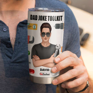 Personalized Fixing Dad Tumbler - Dad Joke Toolkit - Tumbler Cup - GoDuckee