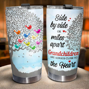 Grandchildren Are Always Close To The Heart, Happy Mother's Day, Mama With Birds Personalized Tumbler, Gift For Grandma - Tumbler Cup - GoDuckee