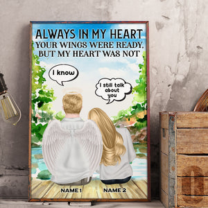 Personalized Heaven Husband & Wife Poster - Always In My Heart - Sunflower Background - Poster & Canvas - GoDuckee