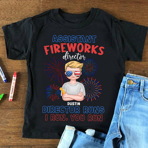 Dad and Kid Fireworks Director and Assistant, Personalized Shirts, Family Matching Shirts - Shirts - GoDuckee