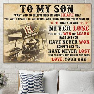 Dirt Track Racing - Personalized Racing Father & Son Poster - To My Son - Poster & Canvas - GoDuckee