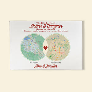 Knows No Distance Though We May Be Far Apart We Are Always Close At Heart, Family Canvas Poster - Poster & Canvas - GoDuckee
