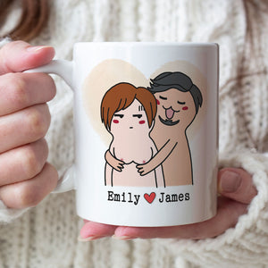 You Give Me A Boner Personalized Couple Mug, Gift For Couple - Coffee Mug - GoDuckee