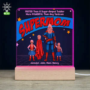 Super Mom, More Powerful Than Any TanTrum - Personalized 3D Led Light - Led Night Light - GoDuckee