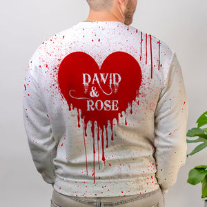 Horror Couple Love You To Pieces, Personalized Couple Halloween Shirt, Gift for Loved One - AOP Products - GoDuckee