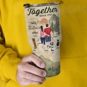 Husband Wife And The Dog, Personalized Tumbler, Gift For Couple - Drinkware - GoDuckee