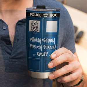 Personalized Dog Lovers Tumbler - Phone Box Who rescued who - Custom Dog Breeds - Tumbler Cup - GoDuckee