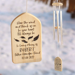 Personalized Memorial Wind Chimes, Sympathy Gift for Loss Of Loved One, In Your Heart I'll Always Be - Wind Chimes - GoDuckee