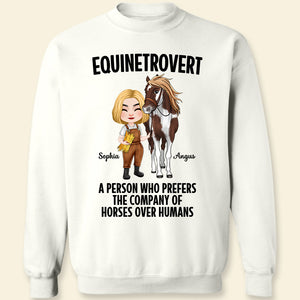 Equinetrovert, Personalized Shirt, Gift For Horse Lovers - Shirts - GoDuckee