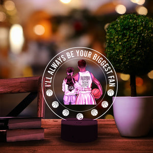 I'll Always Be Your Biggest Fan - Personalized Led Night Light - Gift for Basketball Players - Couple Shoulder to Shoulder BSB2104 - Led Night Light - GoDuckee