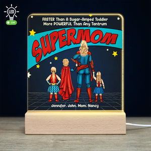 Super Mom, More Powerful Than Any TanTrum - Personalized 3D Led Light - Led Night Light - GoDuckee