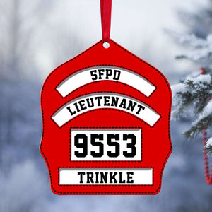 Firefighter Shield - Personalized Christmas Ornament - Gift for Firefighters - Ornament - GoDuckee