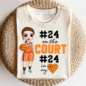 Basketball Mom On The Court - In My Heart - Personalized Shirts - Gift for Basketball Mom/Wife - Shirts - GoDuckee