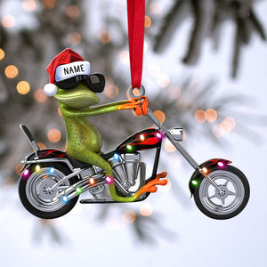 Cool Frog Wearing Sunglasses Personalized Christmas Ornament - Gift For Chopper Lover - Ornament - GoDuckee
