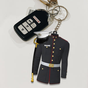 Military Uniform - Personalized Keychain - Military Gift - Keychains - GoDuckee