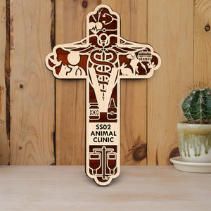 Veterinarian Personalized 3D 2-Layered Wood Art - Wood Sign - GoDuckee