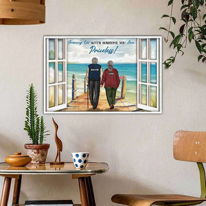 Couple Growing Old With Someone You Love Personalized - Wood Sign - GoDuckee