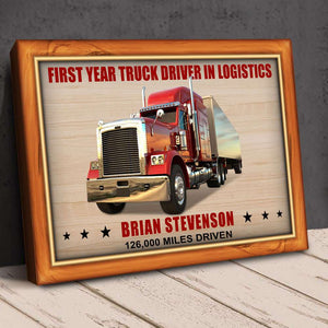 Custom Truck Photo Poster - First Year Trucker Driver In Logistics - Poster & Canvas - GoDuckee
