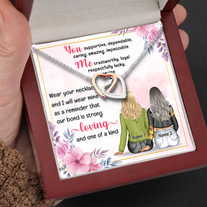 Friends Loving As One Of A Kind - Personalized Interlocking Hearts Necklace - Gift for Friends - Jewelry - GoDuckee
