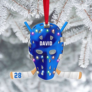 Ice Hockey Helmet, Personalized Ornament, Christmas Tree Decor - Ornament - GoDuckee