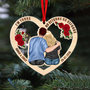 Couple I'm Yours - No Returns Or Refund Personalized Acrylic Ornament - Ornament - GoDuckee