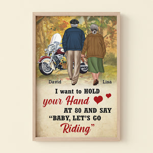Personalized Old Biker Couple Poster - Baby, Let's Go Riding - Poster & Canvas - GoDuckee