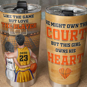 Personalized Basketball Couple Tumbler - Like The Game But Love The Player - Tumbler Cup - GoDuckee