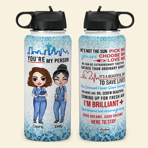Personalized Nurse Bestie Water Bottle - He's Not The Sun - Water Bottles - GoDuckee