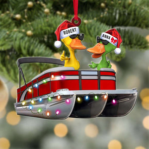 Pontoon Duck Journey Personalized Custom Shape Ornament - Ornament - GoDuckee