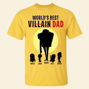 Dad World Best Villain, Personalized Shirts, Funny Father's Day Gifts - Shirts - GoDuckee