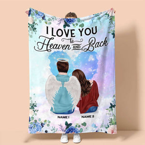 Personalized Wife & Husband In Heaven Blanket - I Love You To The Heaven and Back - Blanket - GoDuckee