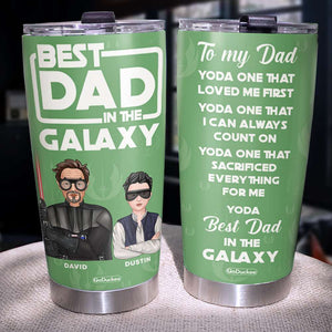 Best Dad In The Galaxy, Personalized Tumbler, Gifts for Dad, S.W Dad Kids - Tumbler Cup - GoDuckee
