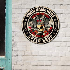 Custom Vintage Speed Shop's Name Metal Sign - Drag Racing - Don't Touch My Tools It's Not Worth Your Life - Metal Wall Art - GoDuckee