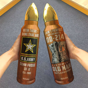 Veteran Bullet Tumbler - Custom Military Unit - I Do Have A DD-214, Military Boots Dogtag - Water Bottles - GoDuckee