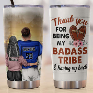 American Football - Personalized Couple Tumbler Cup - My Badass Tribe - My Badass Tribe - Tumbler Cup - GoDuckee